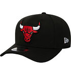 New Era Chicago Bulls 9FIFTY Stretch Curved Visor Snapback Cap Hat - Black - S/M