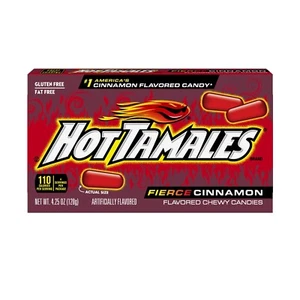 12x Hot Tamales Fierce Cinnamon Candy 4.25 oz Theater Box Pack of 12 - NEW - Picture 1 of 3