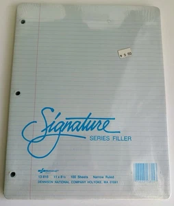 Vintage Dennison blau Füllpapier Loseblatt schmal liniert liniert Schreibwaren Neu aus altem Lagerbestand USA - Bild 1 von 3
