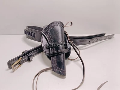 New Hunting Belt Western Cowboy Handmade Revolver Holster Leather Gunbelt - Image 1 of 3