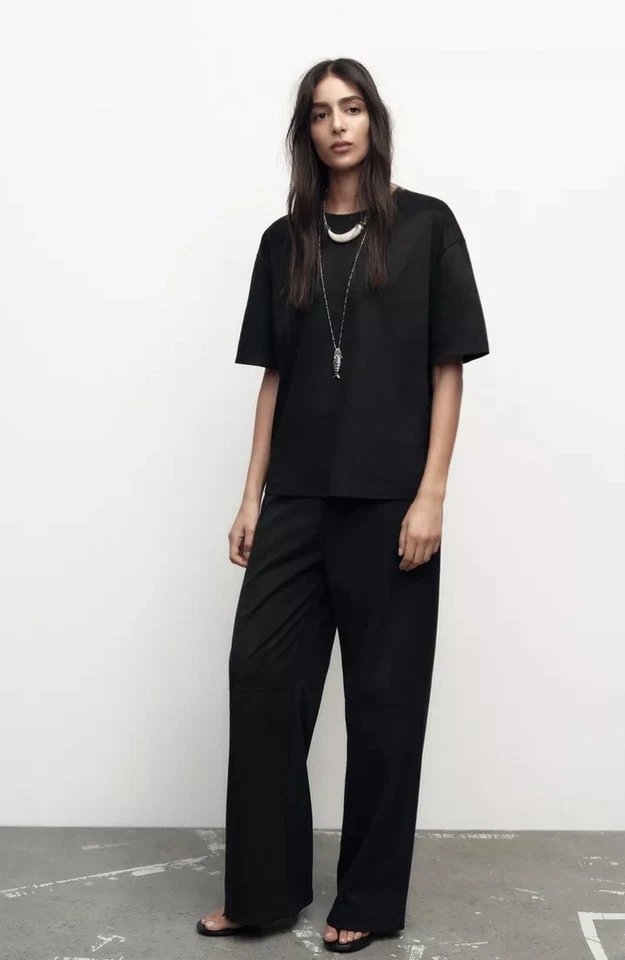 BNWT Zara Faux Suede Trousers & Top Black Size S - Image 1 of 4