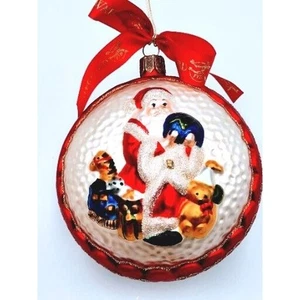 Waterford Holiday Erbstücke FTD mundgeblasenes Glas Weihnachtsmann hält Welt Ornament VINTAGE - Bild 1 von 14