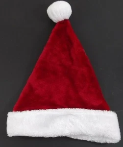Weihnachtsmütze rot Plüsch weiß Kunstfellbesatz Weihnachtskostüm Erwachsene Medium 16 Zoll Neu mit Etikett - Bild 1 von 2