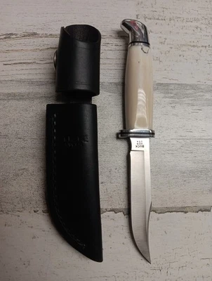 Cuchillo de hoja fija Buck 102 de hueso liso 2008 (daño en el mango) Foto 1 de 4