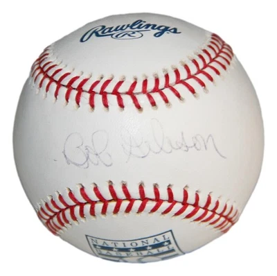 Bob Gibson Autographed OML Hall Of Fame Baseball JSA Cardinals - Image 1 of 4