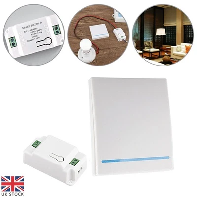 Wireless Wall Light Switch With Relay Receiver AC85-240V 433mhz Remote - Image 1 of 4
