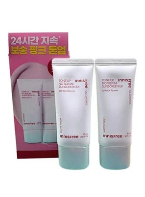 INNISFREE Tone Up No Sebum Sunscreen EX Double 2x 35ml Oil Control Matte Finish - image 1 of 3