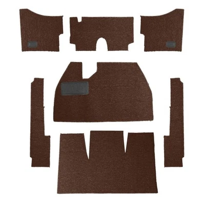 1958-1968 VW Beetle Sedan Front Brown Carpet w/o Footrest LOOP 7Pc Set - Image 1 of 2