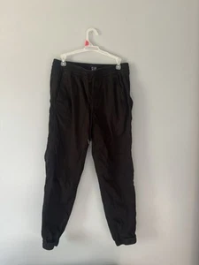 Gap Women's Black Stretch Drawstring Cotton Blend Pants Women’s Sz Small Cuffed - Picture 1 of 5