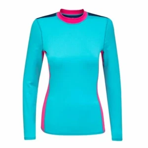 NEW SEADOO LADIES LONG SLEEVE SHIRT RASHGUARD TEAL/PINK MEDIUM 4544640676 - Picture 1 of 4