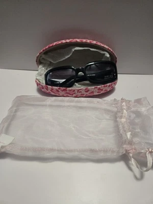 Gafas de sol MARY KAY negras MK logotipo de estrás y estuche de leopardo rosa nuevas Foto 1 de 4