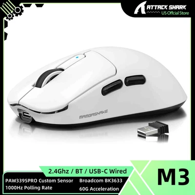 MAMBASNAKE x ATTACK SHARK M3 Wireless Gaming Mouse, 39g Lightweight PAW3395PRO - Image 1 of 4