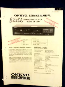 ONKYO DX-1500 COMPACT DISC PLAYER ORIGINAL SERVICE REPAIR /MANUAL - Picture 1 of 1