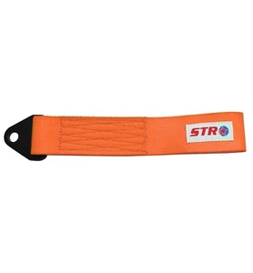 STR 3000kg Car Tow Hook Strap Loop Rally Competition Drift Touring - Orange Fluo - Picture 1 of 3