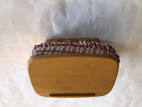 Vintage Longaberger Handwoven Basket Recipe Box w/Woodcrafts Wooden Lid 1998 Cover