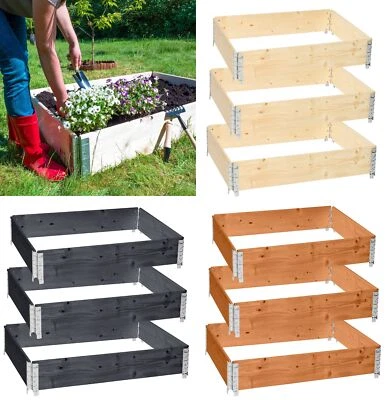 Garronda naturbelassene Hochbeete Garten Palettenrahmen 120x80x20 Hochbeet Holz