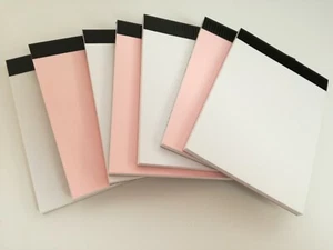 24 PADS A6 PLAIN WHITE 80 GSM PAPER JOTTER NOTE MEMO NOTEBOOK 50 SHEETS P/P - Picture 1 of 8