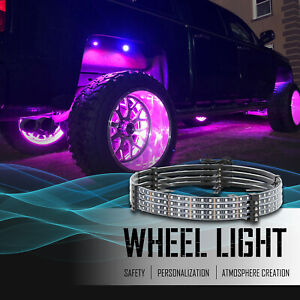 4x15.5'' RGB Wheel Ring Lights LED Light Rim Lights App For Ford F-150 F150 F250