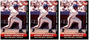 (3) 1993 Post Cereal Baseball #24 Bobby Bonilla Mets Baseball Card Lot