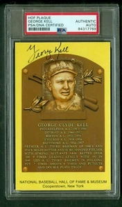 George Kell d'2009 Autographed Hall of Fame Plaque Postcard PSA/DNA - Picture 1 of 2