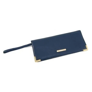 Nuevo Michael Kors beverly Cuero Azul Marino, Oro Logo Muñequera, Bolso, Cartera - Imagen 1 de 3