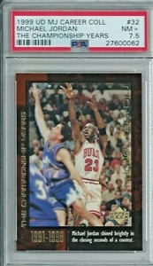 MICHAEL JORDAN (HOF) 1999 COLECCIÓN CARRERA MJ #32 PSA CASI NUEVO+ 7,5 (1 DE 1 POP) - Imagen 1 de 2