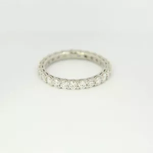 1.23 ctw Natural Round Cut Diamond Eternity Band Ring 14k white GOLD  SIZE 7.25 - Picture 1 of 3