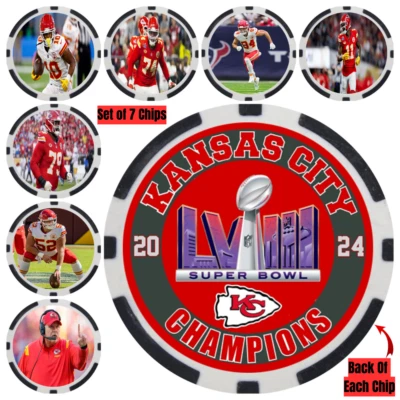 KANSAS CITY CHIEFS 2024 SUPER BOWL LVIII CHAMPS - POKER CHIP SET (7) - Image 1 of 2