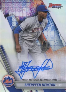 2019 BOWMAN'S BEST SHERVYEN NEWTON BEST OF 2019 REFRACTOR AUTO NEW YORK METS - Picture 1 of 1