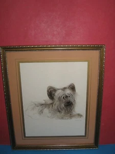 Original signed author's portrait of your Yorkie in frame with protective glass - Picture 1 of 20