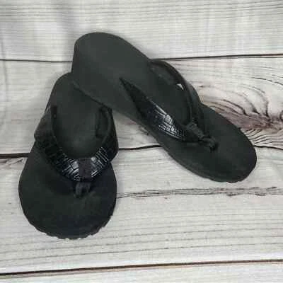 Sandalias de tanga Speedo para mujer 7 negras chanclas plataforma de cuña Foto 1 de 4
