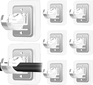 8PCS No Drill Curtain Rod Brackets No Drilling Self Adhesive Curtain Rod Holder  - Picture 1 of 12