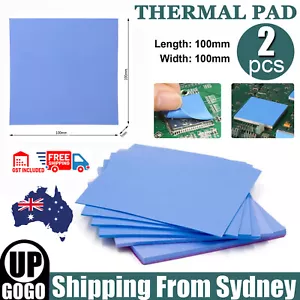 2PCS Thermal Pad GPU CPU Heatsink Cooling Conductive Silicone 100mm x100mm x 1mm - Picture 1 of 9