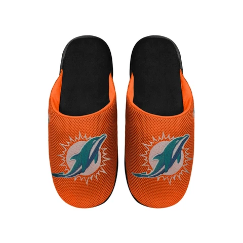 Miami Dolphins 2022 NFL Men's Big Logo Mesh Slide on Slipper FREE SHIP Cover