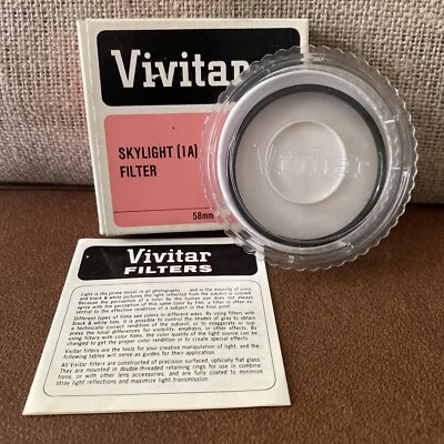 Vivitar 58 mm Skylight (1A) Filter with Lens Case & Box Excellent - Image 1 of 4