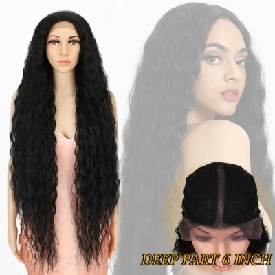 Синтетические парики с кружевной передней частью черные женские 40 дюймов длиной косплей парик кудрявые кружевные парики - Изображение 1 из 4