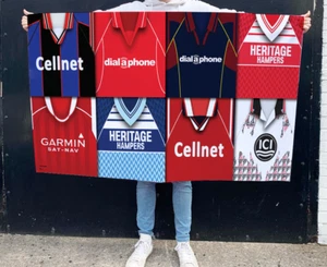 Middlesbrough Retro Shirt Montage Football Flag 5ftx3ft Man Cave Great Fans Gift - Picture 1 of 1