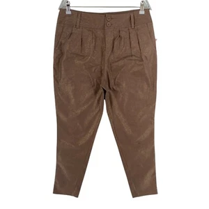 JLO By Jennifer Lopez Dark Brown Linen Cotton Jogger Pants Trousers Size W30 - Picture 1 of 8