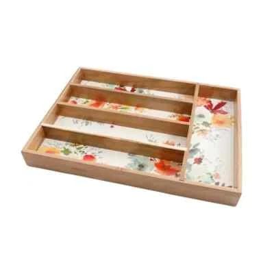 ORGANIZADOR DE CUBIERTOS DE 5 SECCIONES MADERA DE ACACIA SAUCE MUJER PIONERA Foto 1 de 4