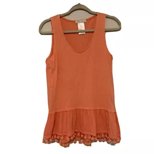 Camicetta Eri + Ali Anthropologie top donna XS arancione senza maniche scollo a scoop - Foto 1 di 5
