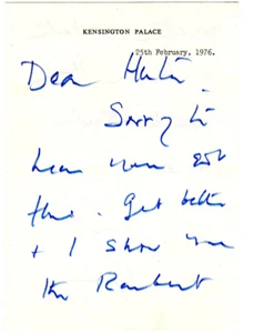 Anthony Armstrong-Jones, Snowdon Signed Letter 1976 / Autographed Photographer - Picture 1 of 2