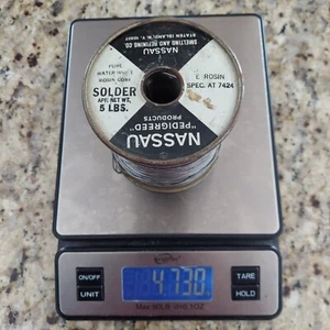 Nassau Pure Water White Rosin Solder E-Rosin. Spec AT-7424, 4.73lbs, .040 Dia - Picture 1 of 4