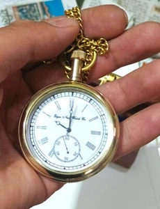 Reloj Bolsillo Vintage Náutico Americano Estilo Elgin Latón – Antiguo Coleccionable 2" - Imagen 1 de 7