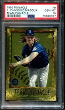 🌟 1996 PINNACLE TEAM #9 RANDY JOHNSON-GREG MADDUX GOLD DUFREX-FOIL POP 4 PSA 10