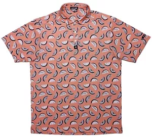 Polo manica corta BAD BIRDIE corallo fette agrumi uomo XL - Foto 1 di 10