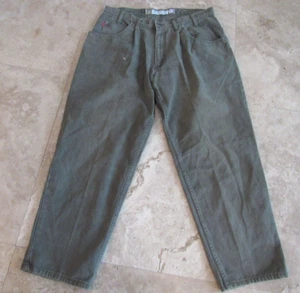 Mens size 38x30 Bugle Boy Gold Crest baggy fit jeans, olive green - Picture 1 of 4