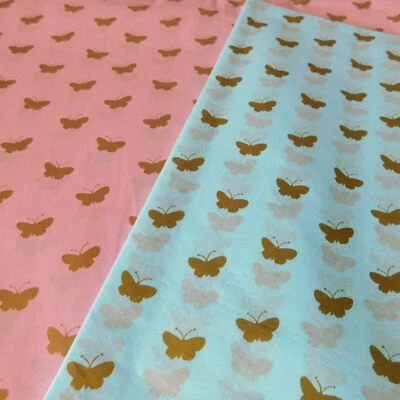 Baby Blue or Pink Luxury tissue Paper with Gold Butterfly 50 x 75cm 10 Sheets - Image 1 of 4