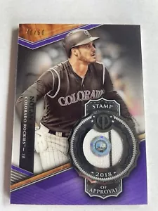 2018 Nolan Arenado Topps francobollo omaggio di approvazione viola #D / 50 - Foto 1 di 4