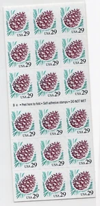 1993 29 cent Pinecone complete booklet of 18 Scott #2491a, Mint NH - Picture 1 of 1