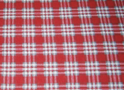 Red & Gray Knit Plaid Fabric 62" wide x 3 yards by Fabric Merchants - Image 1 of 3